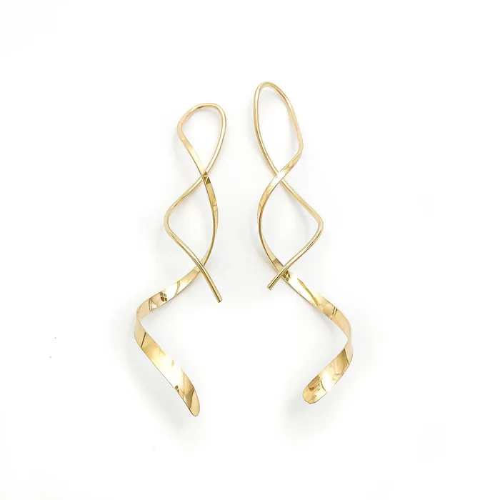Hoops By Hand Earrings Long Spiral Earrings