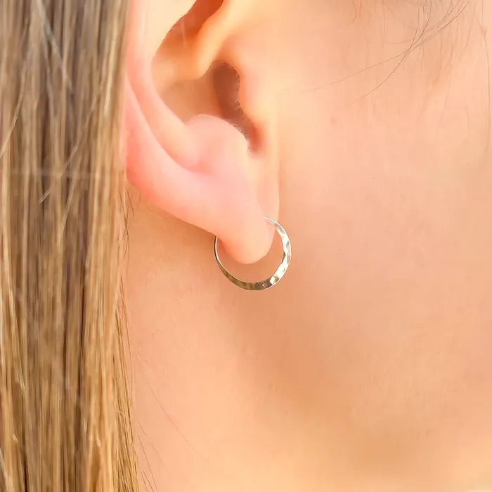 Hoops By Hand Earrings Small Hammered Hoop Earrings Sterling Silver 12mm Hoops By Hand Earrings Small Hammered Hoop Earrings Sterling Silver 12mm