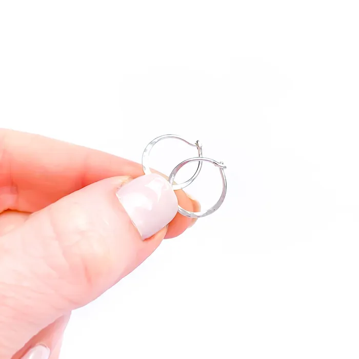 Hoops By Hand Earrings Small Hammered Hoop Earrings Sterling Silver 12mm Hoops By Hand Earrings Small Hammered Hoop Earrings Sterling Silver 12mm