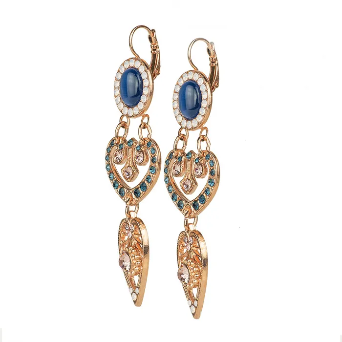 Mariana Earrings Mariana Oval Heart Blue Morpho Earrings