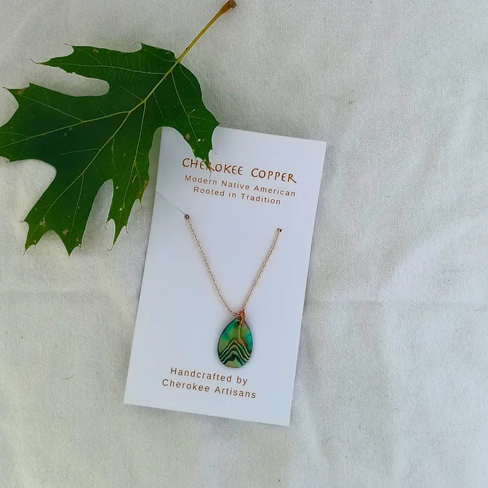 Necklaces Mingo Tear Drop Abalone Necklace Cherokee Copper