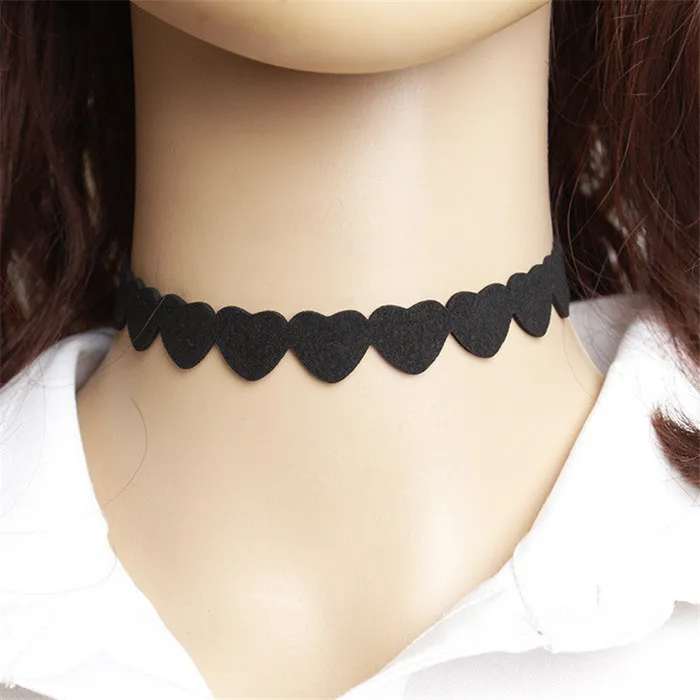 Necklaces sparklingselections Black Love Heart Chokers Necklace for Women Necklaces sparklingselections Black Love Heart Chokers Necklace for Women