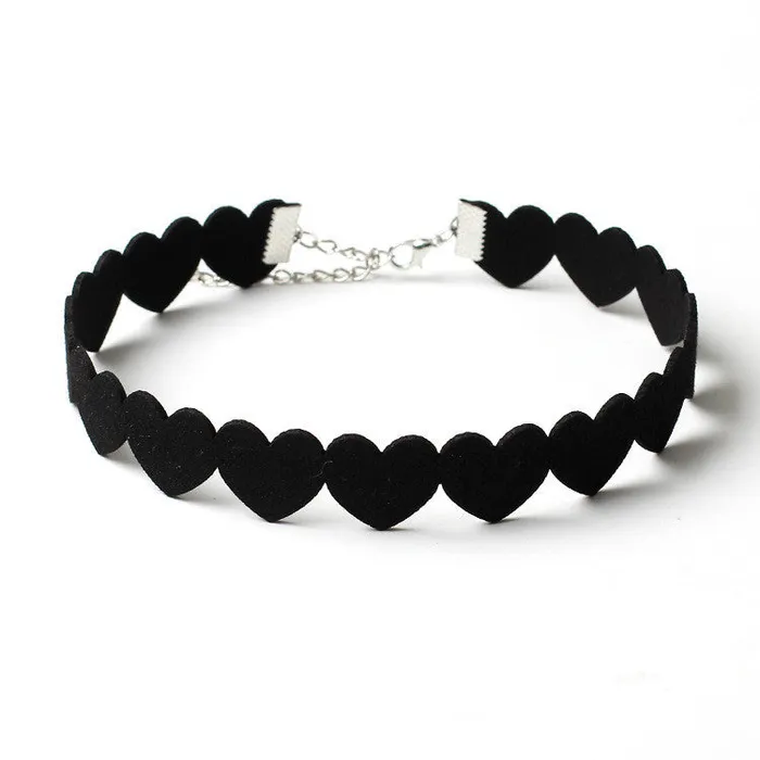 Necklaces sparklingselections Black Love Heart Chokers Necklace for Women Necklaces sparklingselections Black Love Heart Chokers Necklace for Women