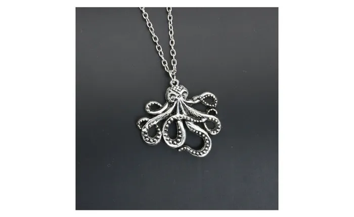 Necklaces sparklingselections New Fashion Antique Silver Plated Octopus Pendant Chain Necklace