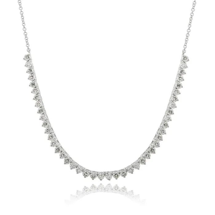 Necklaces Three Prongs Diamond Chain Necklace Alev Collection
