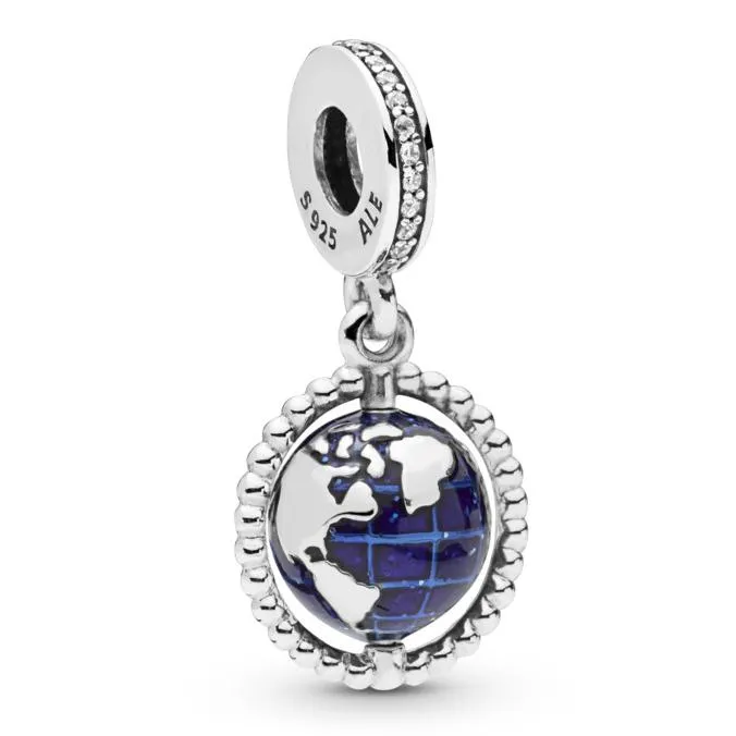 Pandora Charm Necklaces Pandora Spinning Globe Dangle Charm