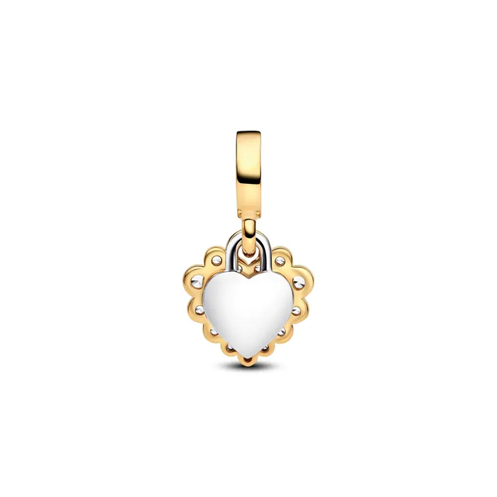 Pandora Sparkling Heart Double Dangle Charm Pandora Charm Necklaces
