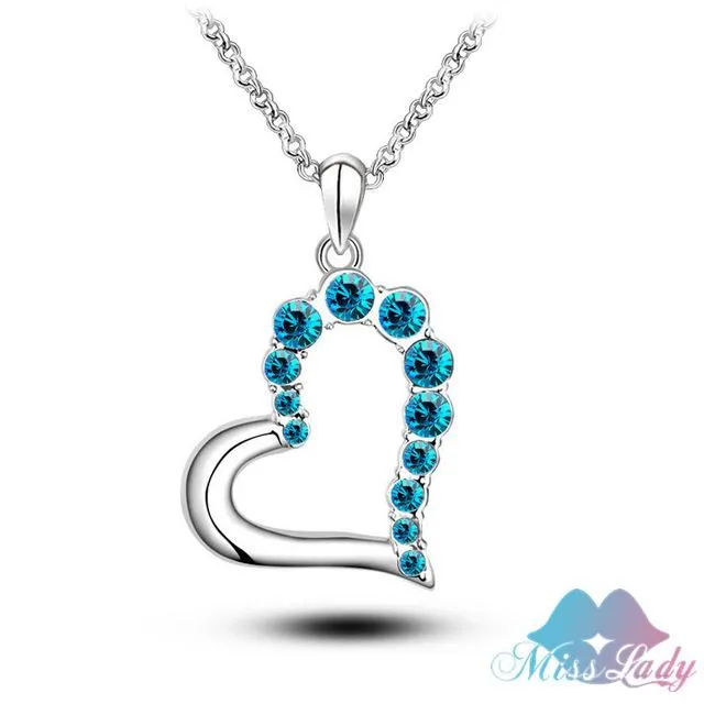 Rose Gold Color Crystal Heart Pendant Necklace sparklingselections Necklaces Rose Gold Color Crystal Heart Pendant Necklace sparklingselections Necklaces
