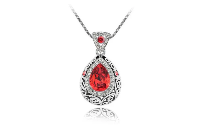 Sparkling Selections 18K Gold Plated Angel Ocean Tear Design Crystal Pendant Necklace Necklaces Sparkling Selections 18K Gold Plated Angel Ocean Tear Design Crystal Pendant Necklace Necklaces