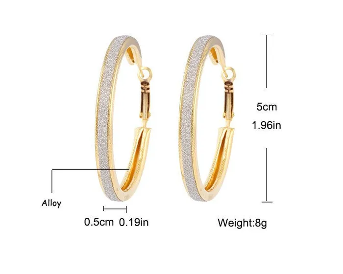 sparklingselections Earrings Large Round Loop Earring for Women sparklingselections Earrings Large Round Loop Earring for Women