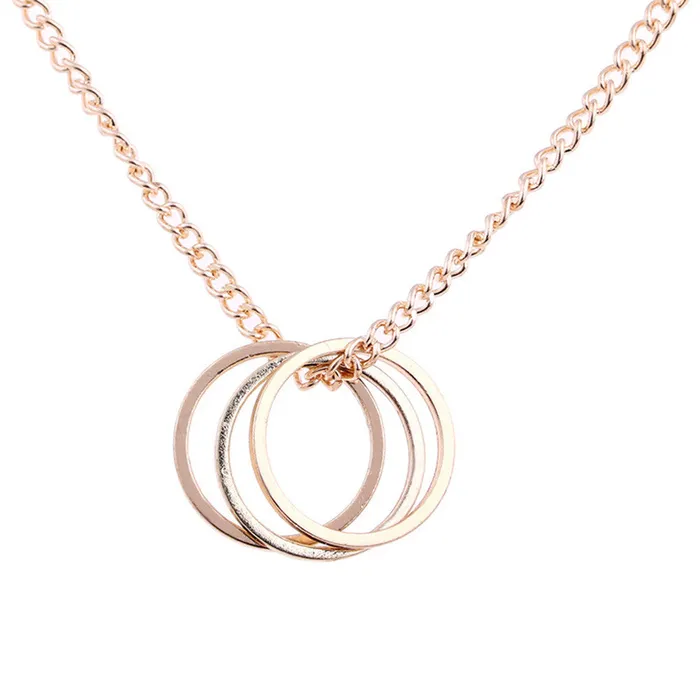 sparklingselections Gold color Silver color Three Circle Necklace Necklaces sparklingselections Gold color Silver color Three Circle Necklace Necklaces