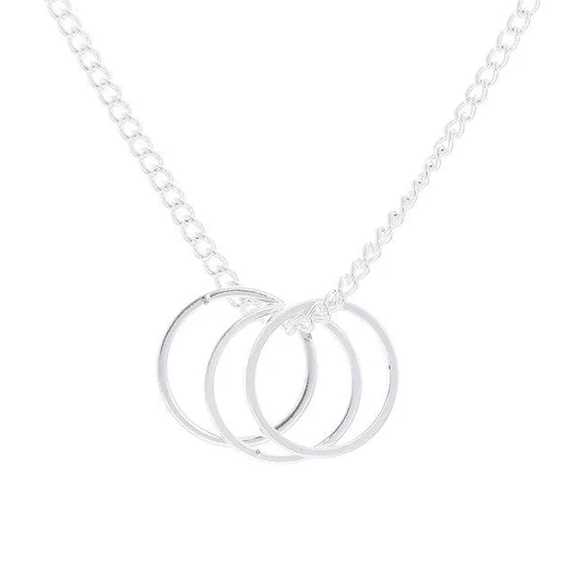 sparklingselections Gold color Silver color Three Circle Necklace Necklaces sparklingselections Gold color Silver color Three Circle Necklace Necklaces