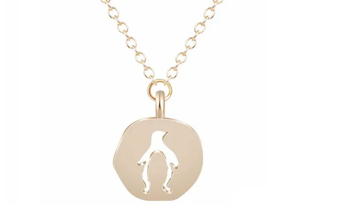 sparklingselections Necklaces New Cutout Gold Plated Penguin Pendant Necklace sparklingselections Necklaces New Cutout Gold Plated Penguin Pendant Necklace