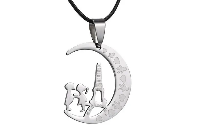 sparklingselections Necklaces Silver Boy Girl Kissing Kids Pendant Necklace sparklingselections Necklaces Silver Boy Girl Kissing Kids Pendant Necklace