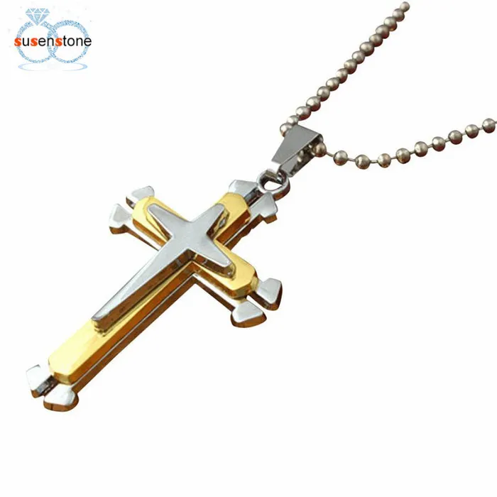sparklingselections Necklaces Stainless Steel Cross Unisex Pendant Necklace sparklingselections Necklaces Stainless Steel Cross Unisex Pendant Necklace