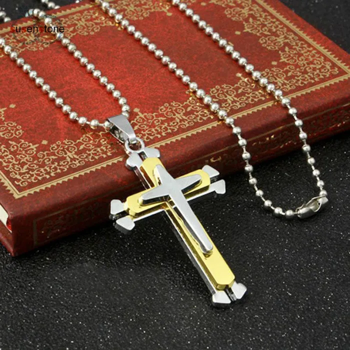 sparklingselections Necklaces Stainless Steel Cross Unisex Pendant Necklace sparklingselections Necklaces Stainless Steel Cross Unisex Pendant Necklace