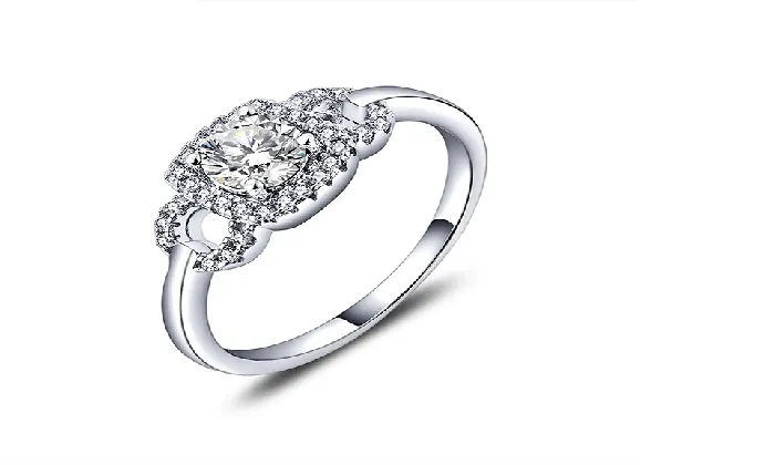 sparklingselections Rings BeautifulWhite Gold Sterling Silver Wedding Elegant Ring