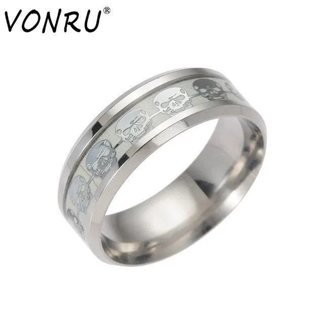 sparklingselections Rings Luminous Skull Rings for Men Women
