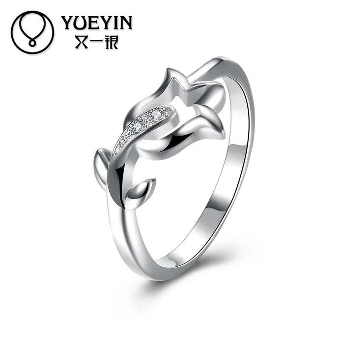 sparklingselections Rings Round Shape Silver Plated Ring