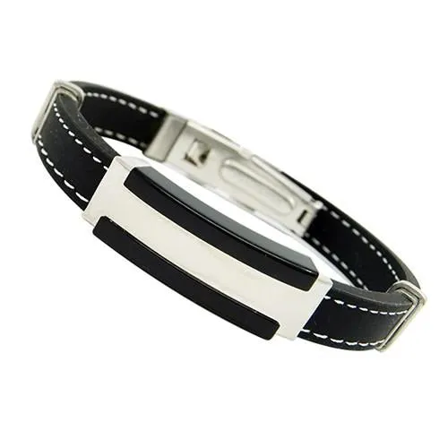 sparklingselections Rubber Black Wristband Bangle Clasp Cuff Bracelet Bracelets sparklingselections Rubber Black Wristband Bangle Clasp Cuff Bracelet Bracelets