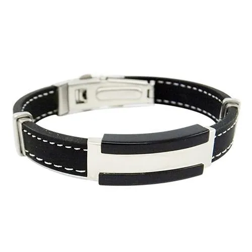 sparklingselections Rubber Black Wristband Bangle Clasp Cuff Bracelet Bracelets sparklingselections Rubber Black Wristband Bangle Clasp Cuff Bracelet Bracelets