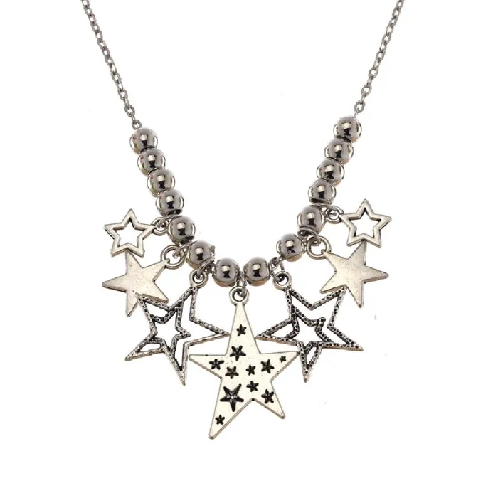 Star Tibetan Silver Pendant Necklace Women Fashion Jewelry 55Cm sparklingselections Necklaces Star Tibetan Silver Pendant Necklace Women Fashion Jewelry 55Cm sparklingselections Necklaces