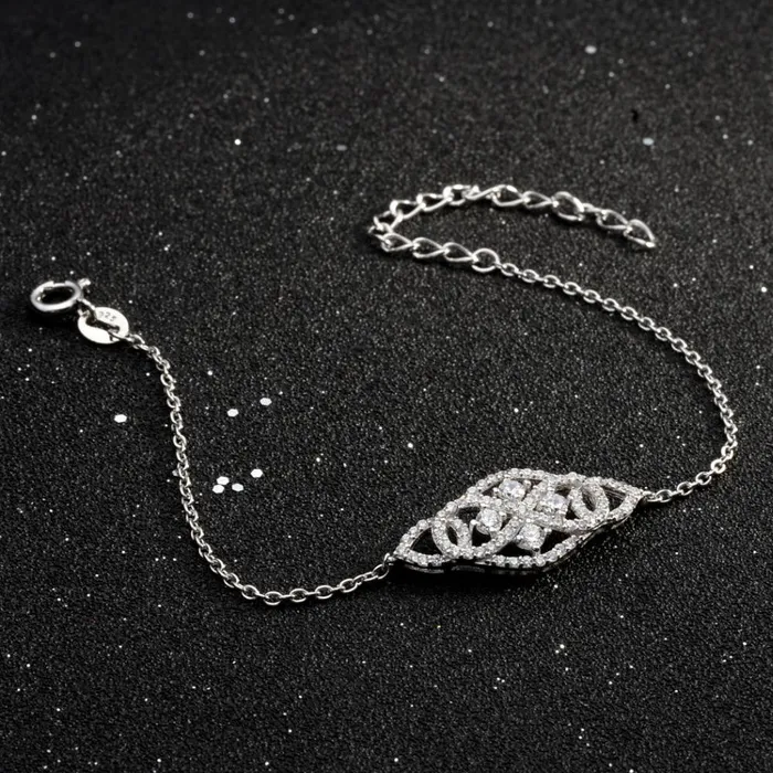 Sterling Silver Art Deco Bridal Bracelet For Wedding sparklingselections Bracelets