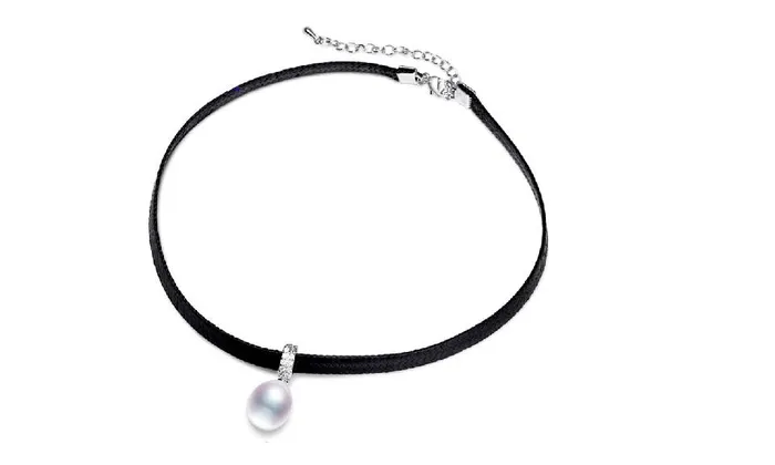 White Pearl Choker Pendant 89mm Tear Drop Freshwater Pearl Necklace sparklingselections Necklaces White Pearl Choker Pendant 89mm Tear Drop Freshwater Pearl Necklace sparklingselections Necklaces