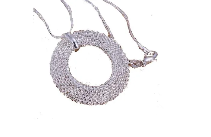 Womens Simple Mesh Circle Necklace sparklingselections Necklaces